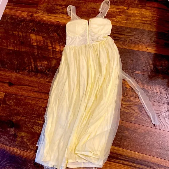 white christmas dresses Corset dress yellow tulle flowers main image 0